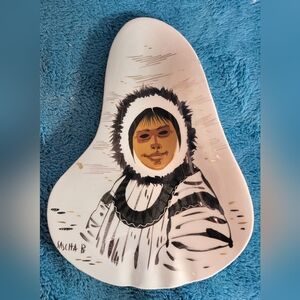 Hand Painted Collectible By Sascha Brastoff Inuit/ Eskimo Artist